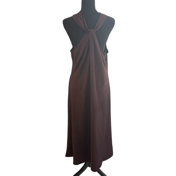 A New Day Halter Slip Dress Brown XXL Classy Goddess Resort Beach Chic - Picture 3 of 9